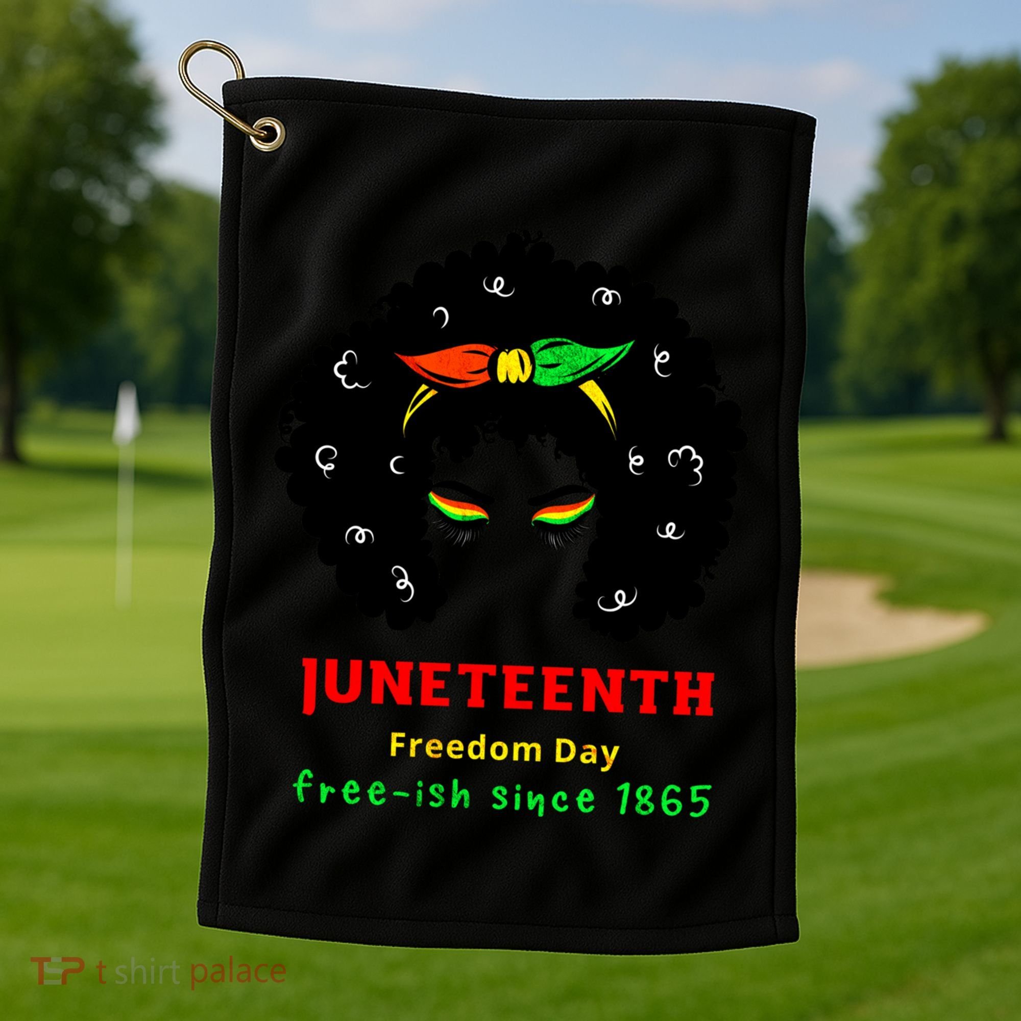 Retro African American Black Ecipation Day Freeish Funny Gift Golf Towel