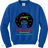 Retro African American Black Ecipation Day Freeish Funny Gift Kids Sweatshirt thumb 0