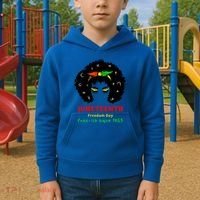 Retro African American Black Ecipation Day Freeish Funny Gift Kids Hoodie thumb 2