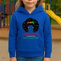 Retro African American Black Ecipation Day Freeish Funny Gift Kids Hoodie thumb 3