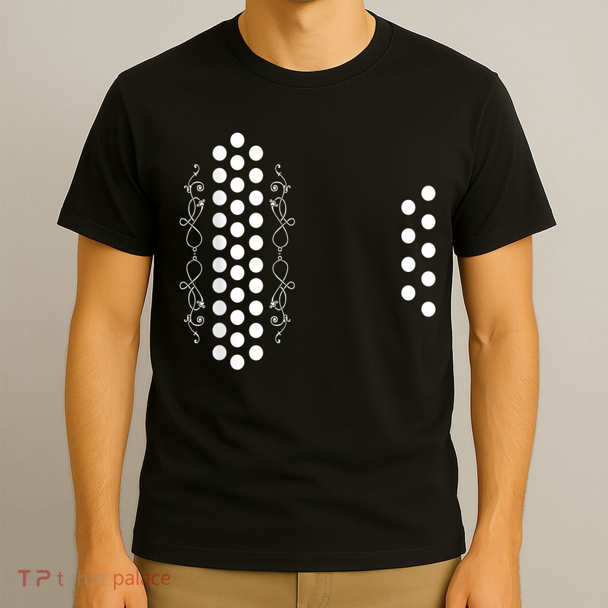 Retro Air Accordion Player Choir Musician Men Women T-Shirt