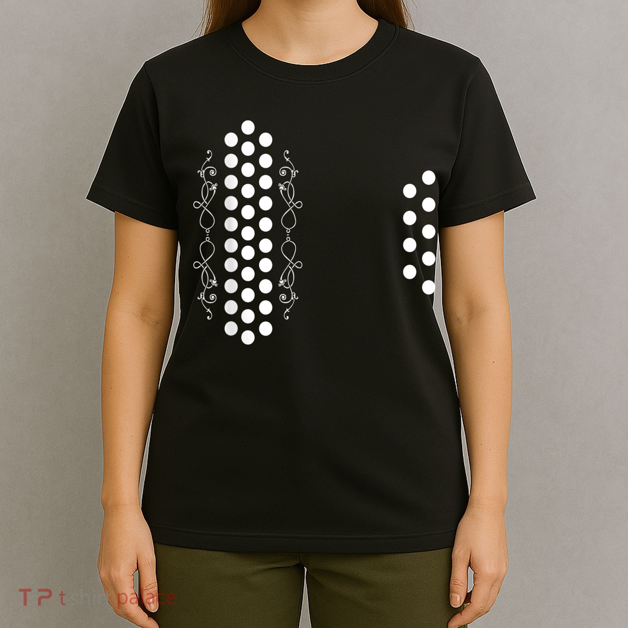 Retro Air Accordion Player Choir Musician Men Women T-Shirt