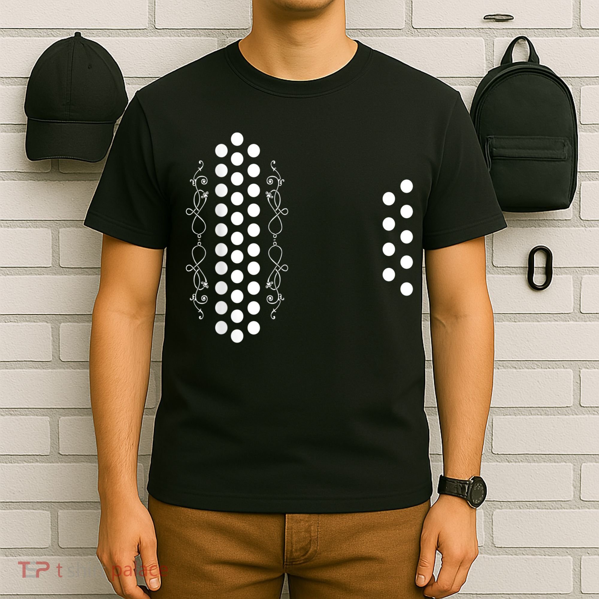 Retro Air Accordion Player Choir Musician Men Women T-Shirt