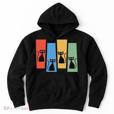 Retro Atomic Age Mid Century Cat Vintage Space Modern Design Hoodie
