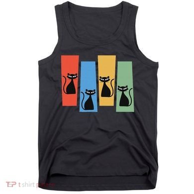 Retro Atomic Age Mid Century Cat Vintage Space Modern Design Tank Top