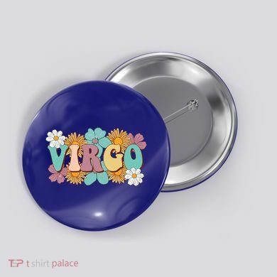 Retro Astrology August September Birthday Zodiac Sign Virgo Great Gift Button