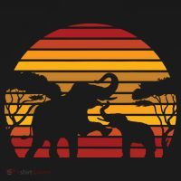 Retro Africa Animal Zoo Keeper Gift Safari Sunset Elephant Ornament thumb 1