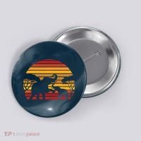 Retro Africa Animal Zoo Keeper Gift Safari Sunset Elephant Button thumb 0