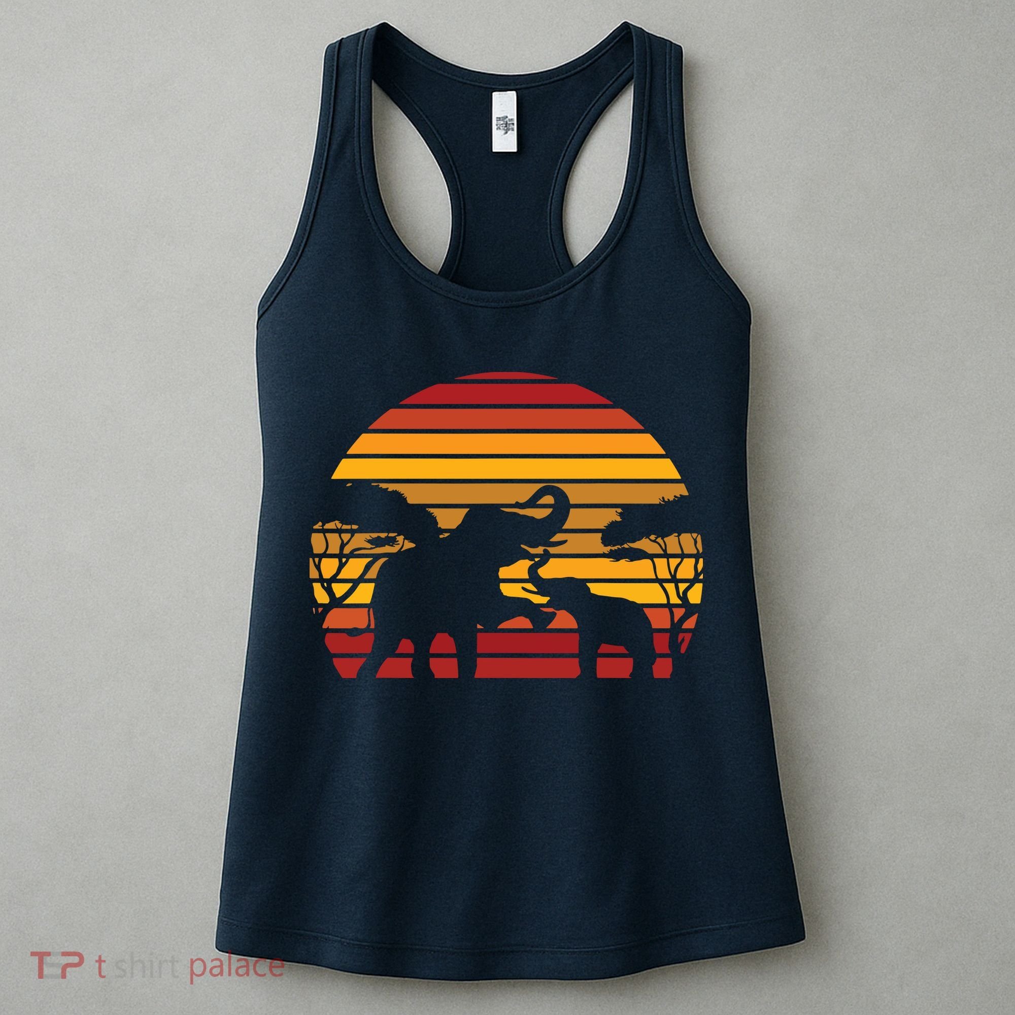 Retro Africa Animal Zoo Keeper Gift Safari Sunset Elephant Women's Tank Top