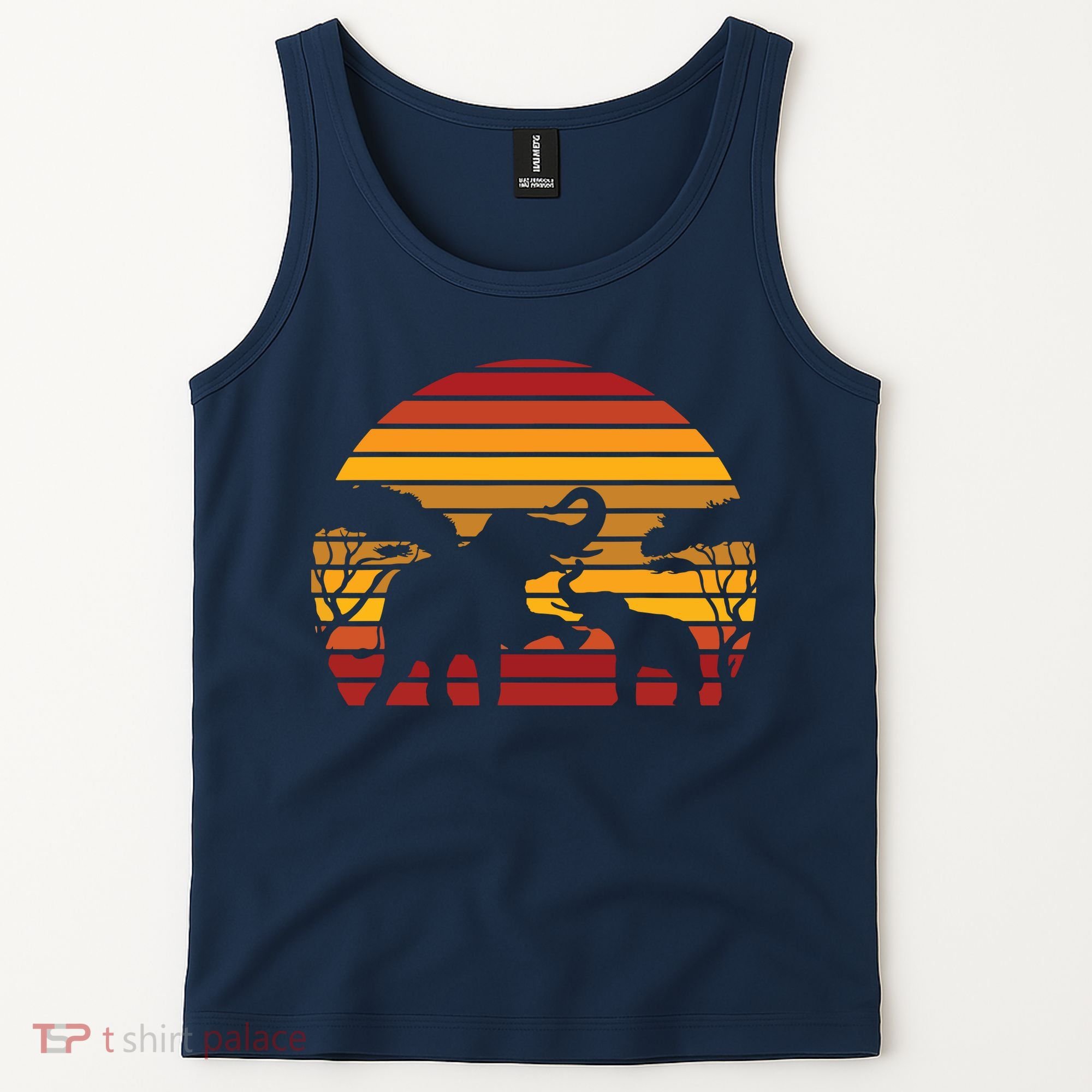 Retro Africa Animal Zoo Keeper Gift Safari Sunset Elephant Tank Top