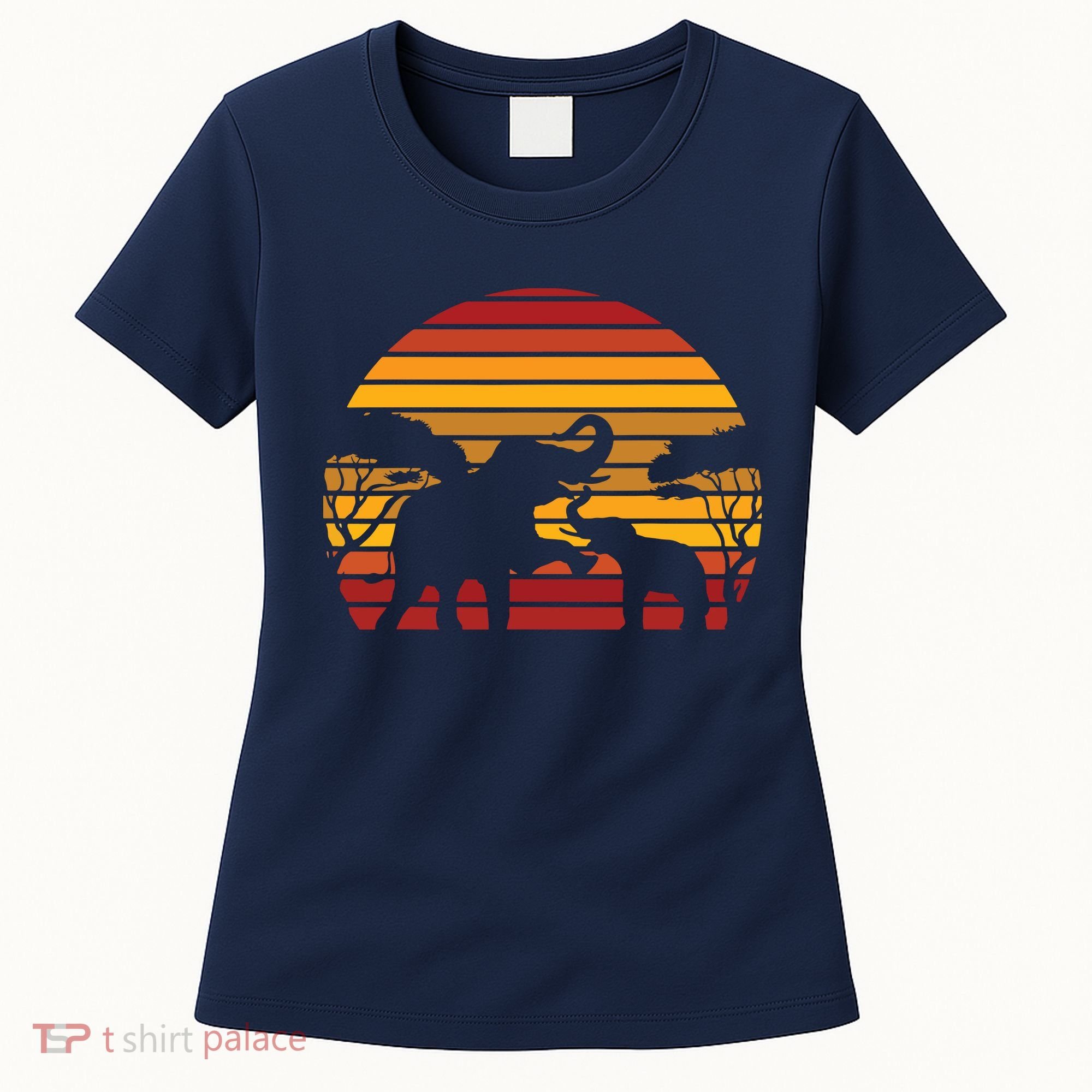 Retro Africa Animal Zoo Keeper Gift Safari Sunset Elephant Women's T-Shirt