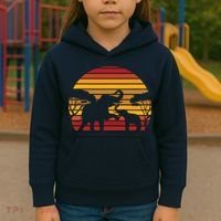 Retro Africa Animal Zoo Keeper Gift Safari Sunset Elephant Kids Hoodie thumb 3