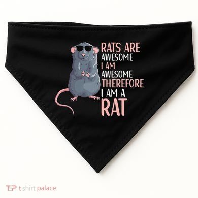 Rats Are Awesome Funny Rat Lover  USA-Made Doggie Bandana