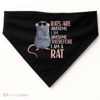 Rats Are Awesome Funny Rat Lover  USA-Made Doggie Bandana thumb 0