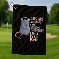 Rats Are Awesome Funny Rat Lover  Golf Towel thumb 1