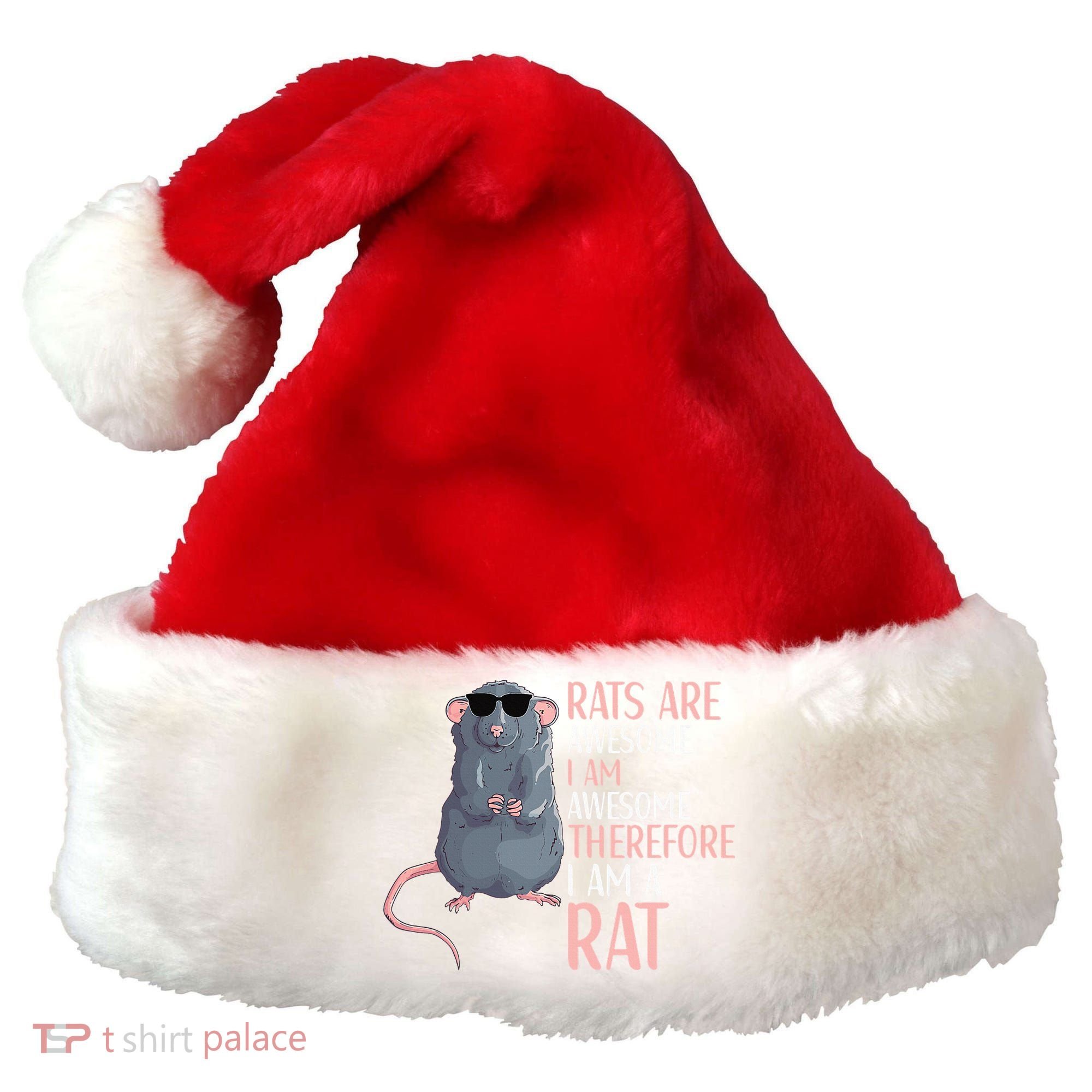Rats Are Awesome Funny Rat Lover  Santa Hat