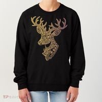 Reindeer Abstract Art Holiday Women's Sweatshirt thumb 0