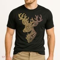 Reindeer Abstract Art Holiday Cooling Performance Crew T-Shirt thumb 2