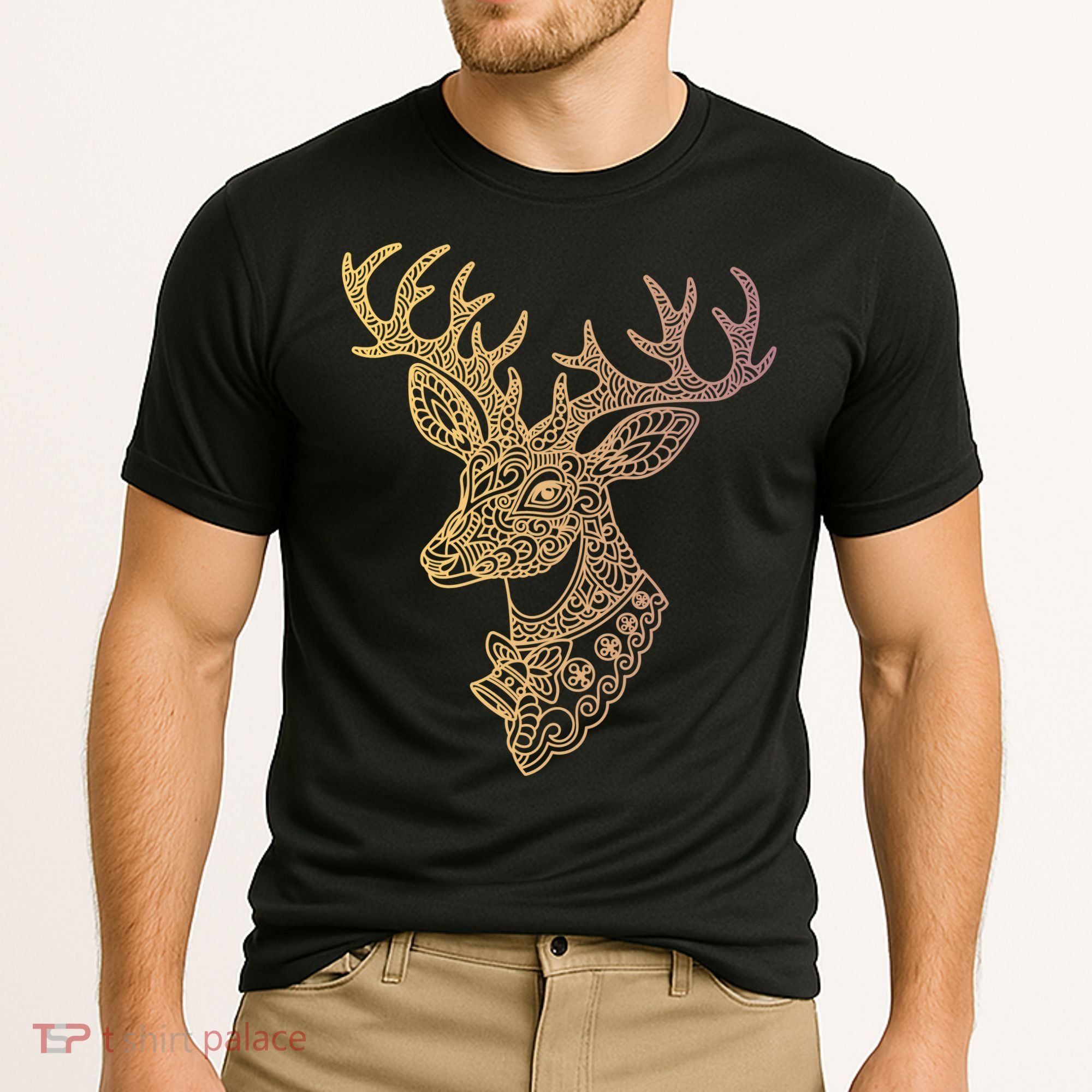 Reindeer Abstract Art Holiday Cooling Performance Crew T-Shirt