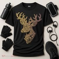 Reindeer Abstract Art Holiday Cooling Performance Crew T-Shirt thumb 3