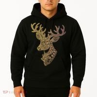 Reindeer Abstract Art Holiday Hoodie thumb 2