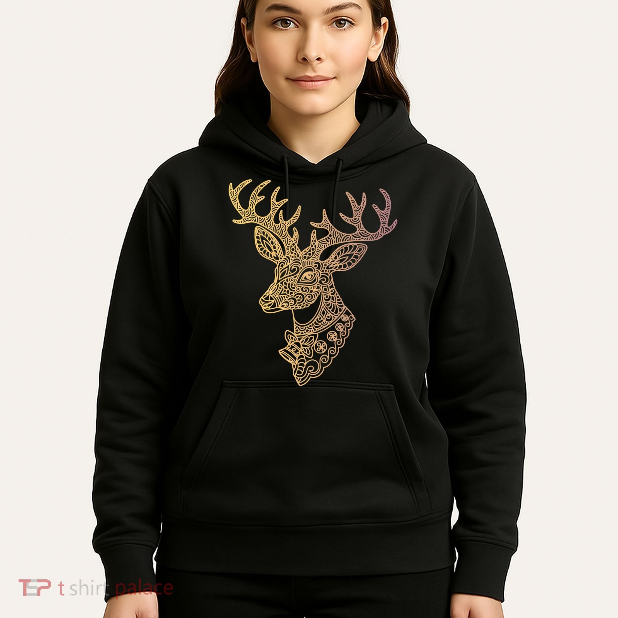 Reindeer Abstract Art Holiday Hoodie