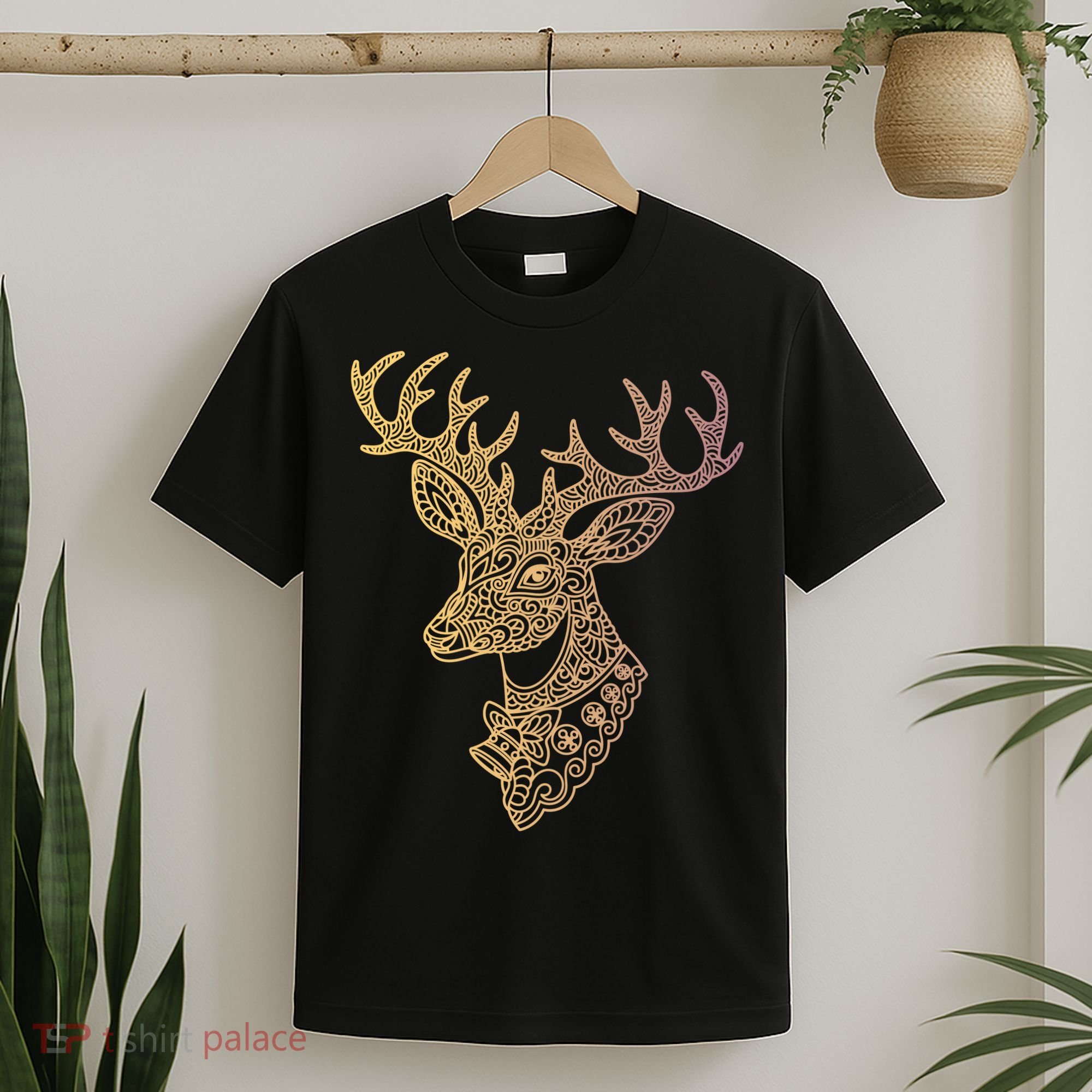 Reindeer Abstract Art Holiday T-Shirt