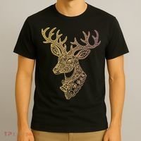 Reindeer Abstract Art Holiday T-Shirt thumb 3