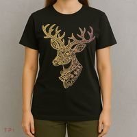 Reindeer Abstract Art Holiday T-Shirt thumb 4