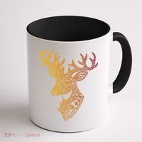 Reindeer Abstract Art Holiday Coffee Mug thumb 1