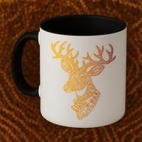Reindeer Abstract Art Holiday Coffee Mug thumb 2