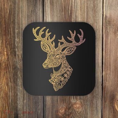 Reindeer Abstract Art Holiday Coaster