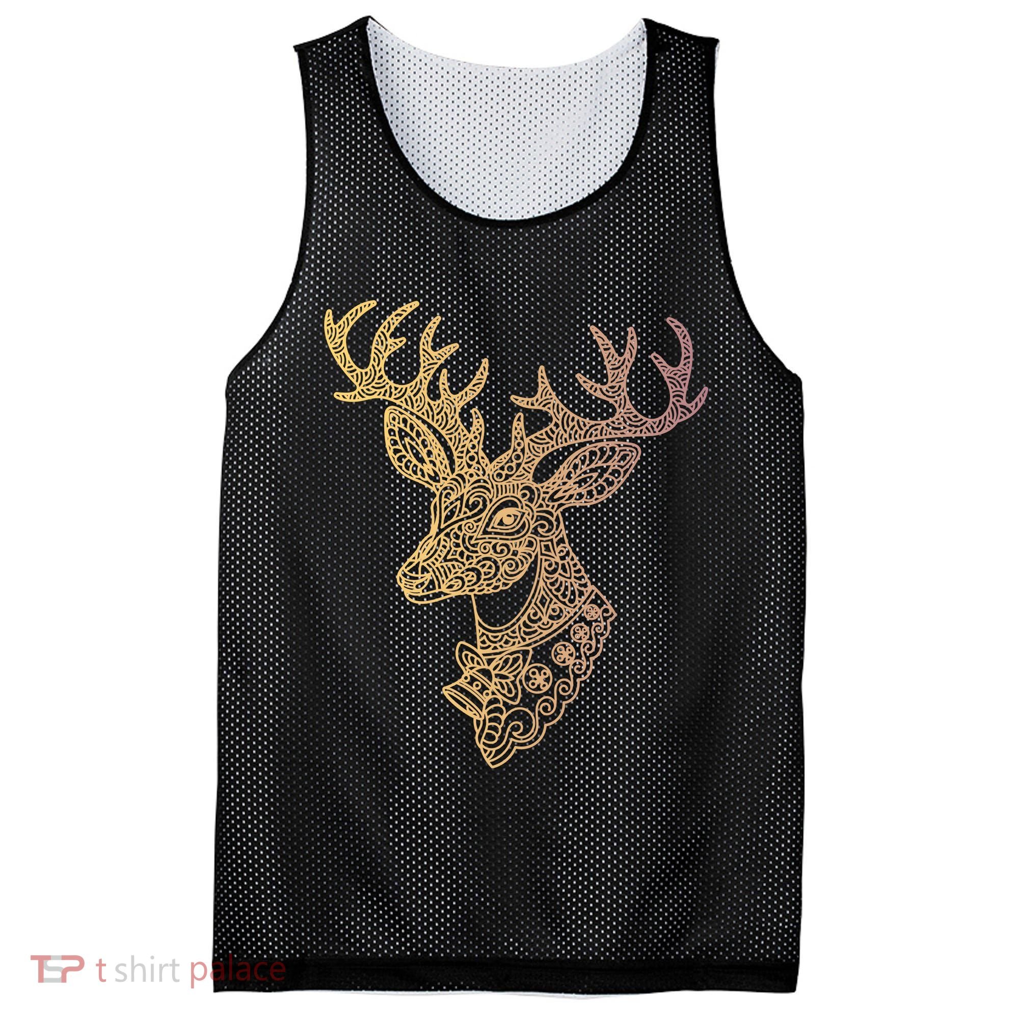 Reindeer Abstract Art Holiday Mesh Reversible Basketball Jersey Tank