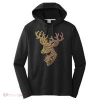 Reindeer Abstract Art Holiday Performance Fleece Hoodie thumb 0