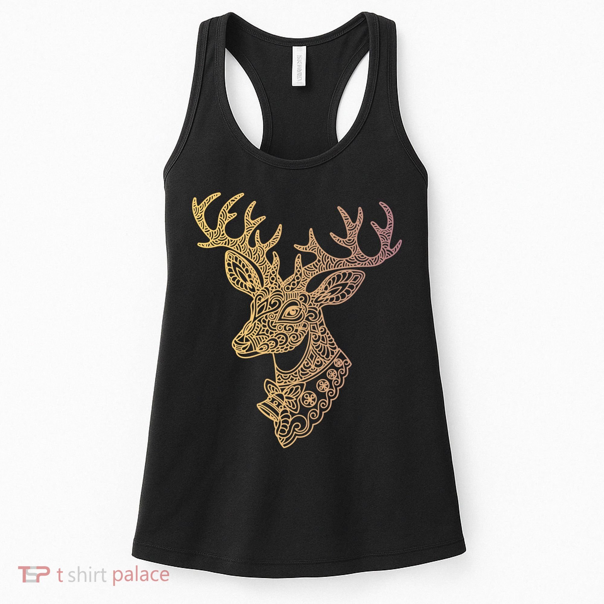 Reindeer Abstract Art Holiday Women's Tank Top
