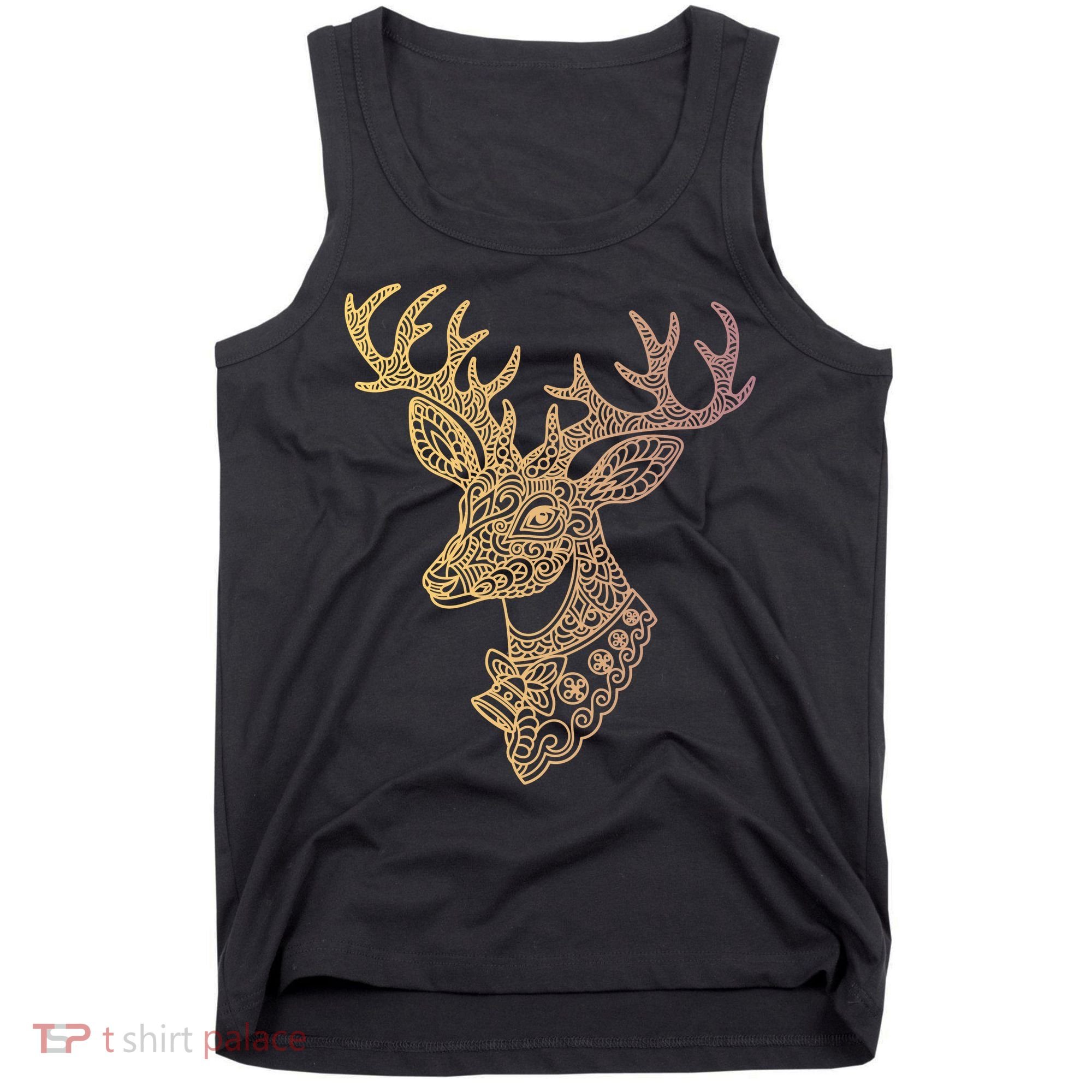 Reindeer Abstract Art Holiday Tank Top