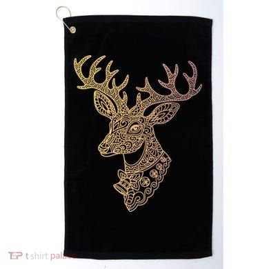 Reindeer Abstract Art Holiday Golf Towel