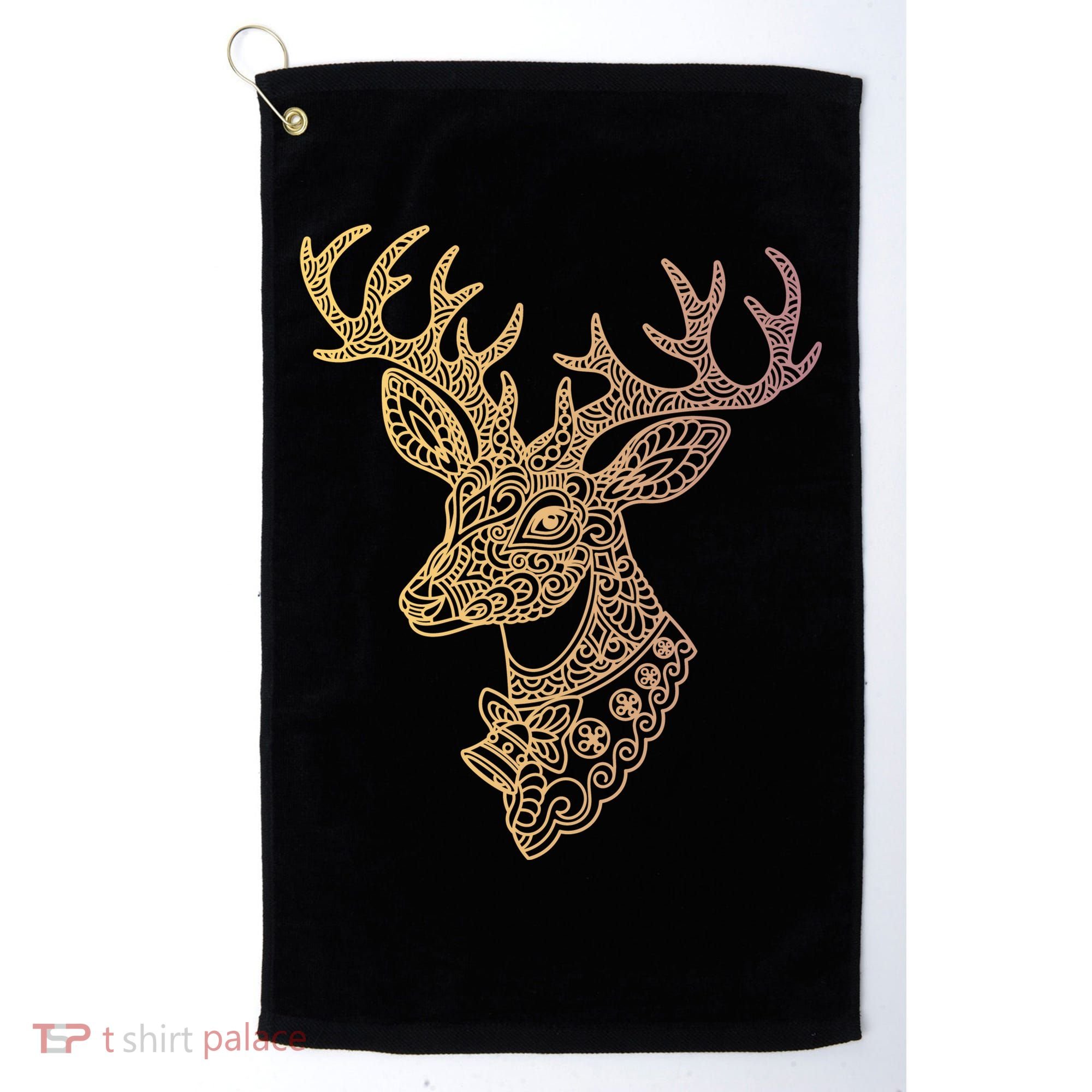 Reindeer Abstract Art Holiday Golf Towel