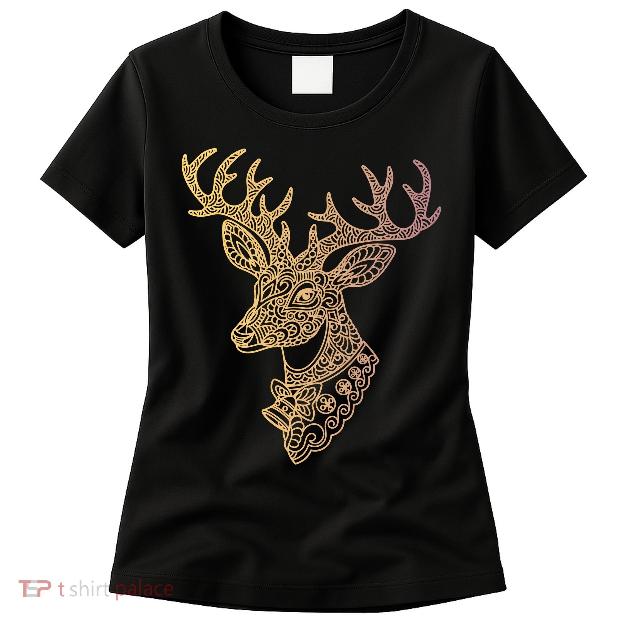 Reindeer Abstract Art Holiday Women's T-Shirt