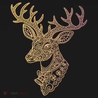 Reindeer Abstract Art Holiday Kids Sweatshirt thumb 2