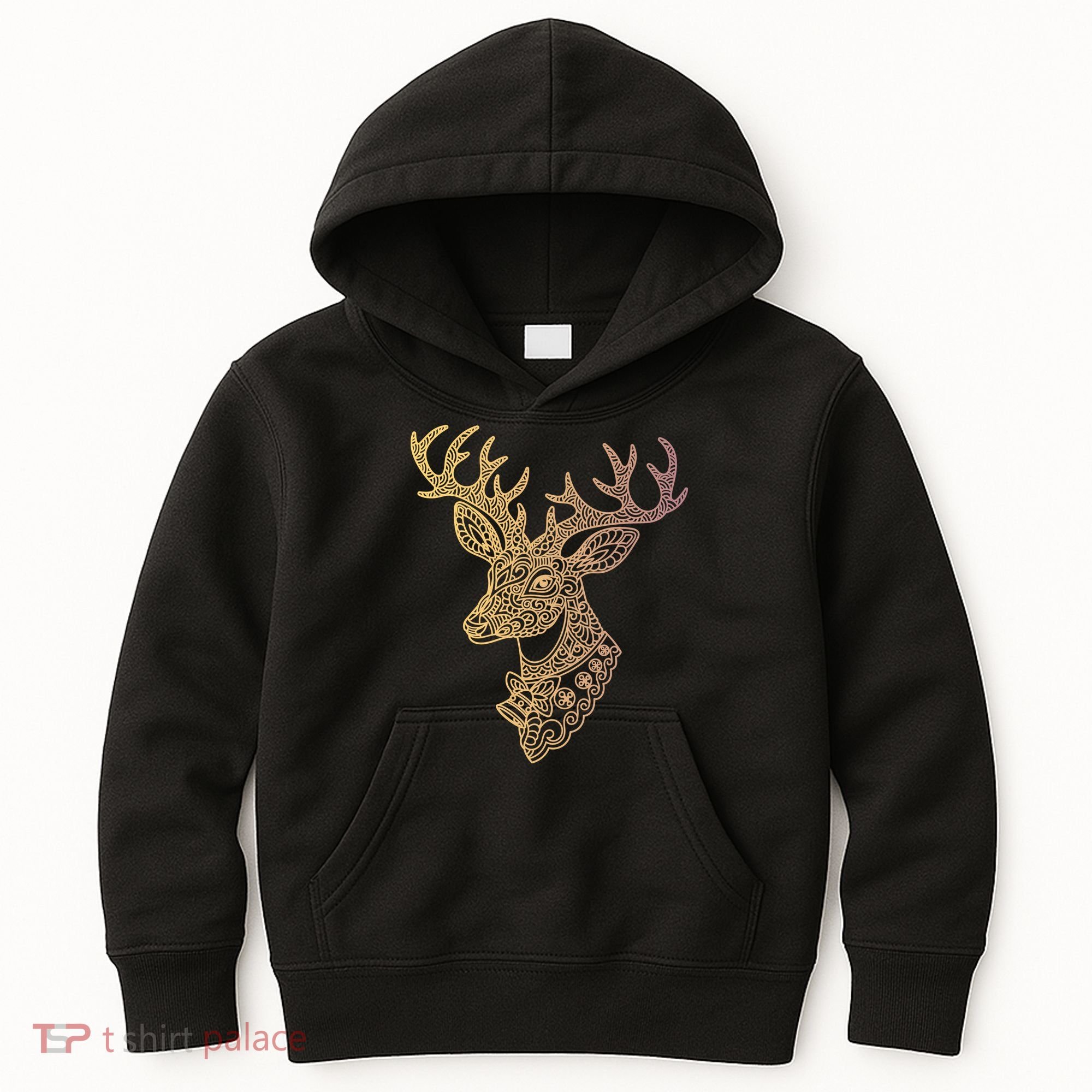 Reindeer Abstract Art Holiday Kids Hoodie