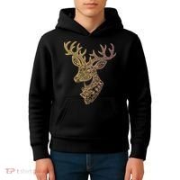 Reindeer Abstract Art Holiday Kids Hoodie thumb 4