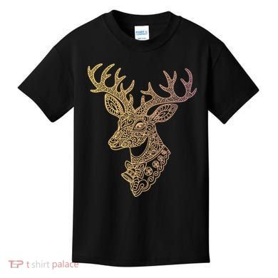 Reindeer Abstract Art Holiday Kids T-Shirt