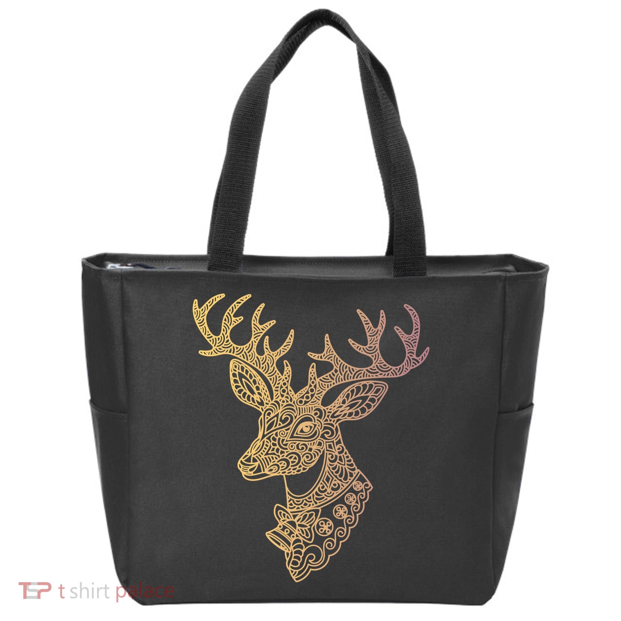 Reindeer Abstract Art Holiday Tote Bag