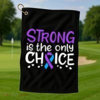 Rheumatoid Arthritis Awareness Ribbon Arthritis Warrior Gift Golf Towel thumb 1