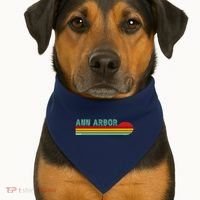 Retro Ann Arbor Michigan USA-Made Doggie Bandana thumb 1