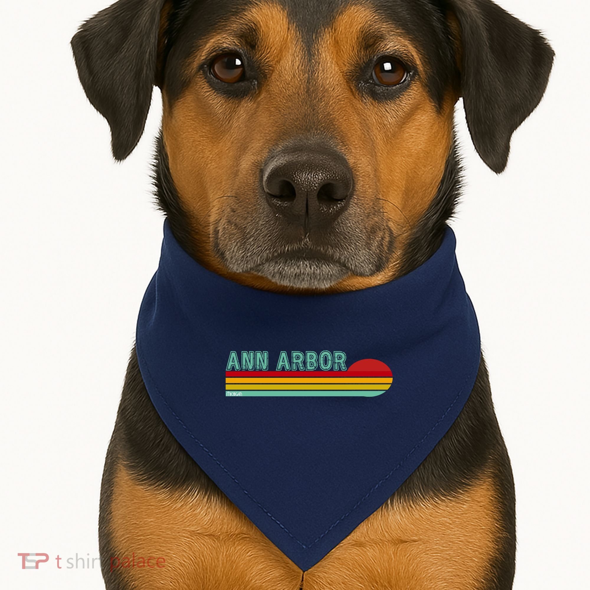 Retro Ann Arbor Michigan USA-Made Doggie Bandana