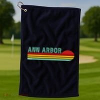 Retro Ann Arbor Michigan Golf Towel thumb 1