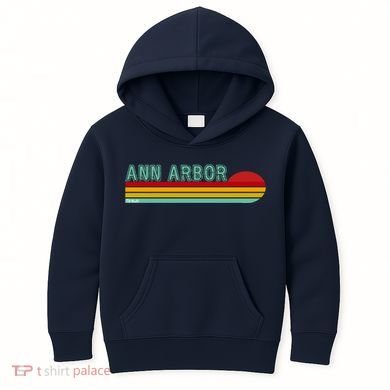 Retro Ann Arbor Michigan Kids Hoodie