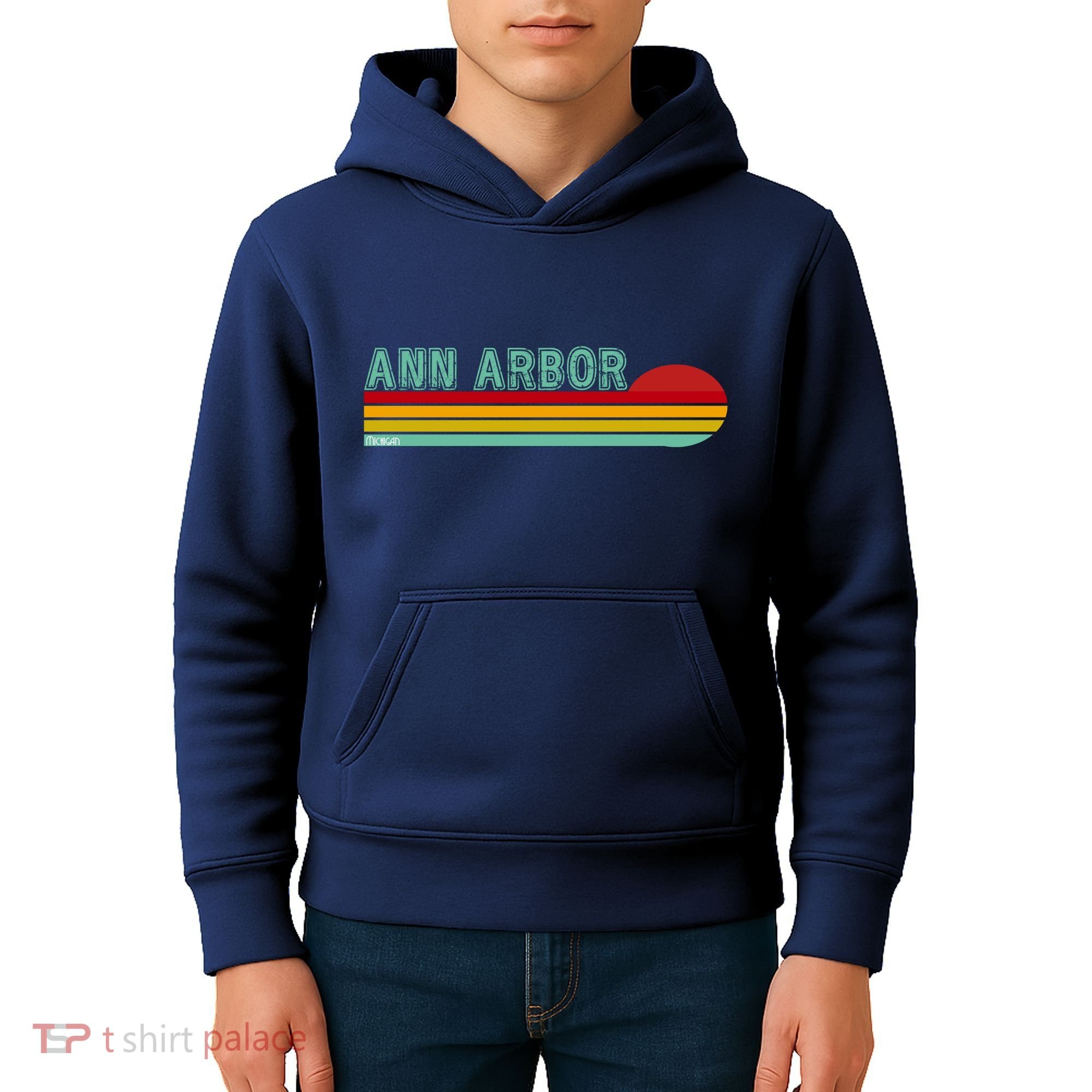 Retro Ann Arbor Michigan Kids Hoodie